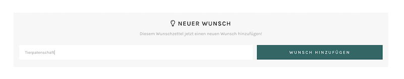 Wunsch hinzufügen: Einfach aufschreiben! - bitte.kaufen
