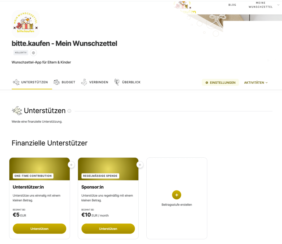 Unterstütze bitte.kaufen