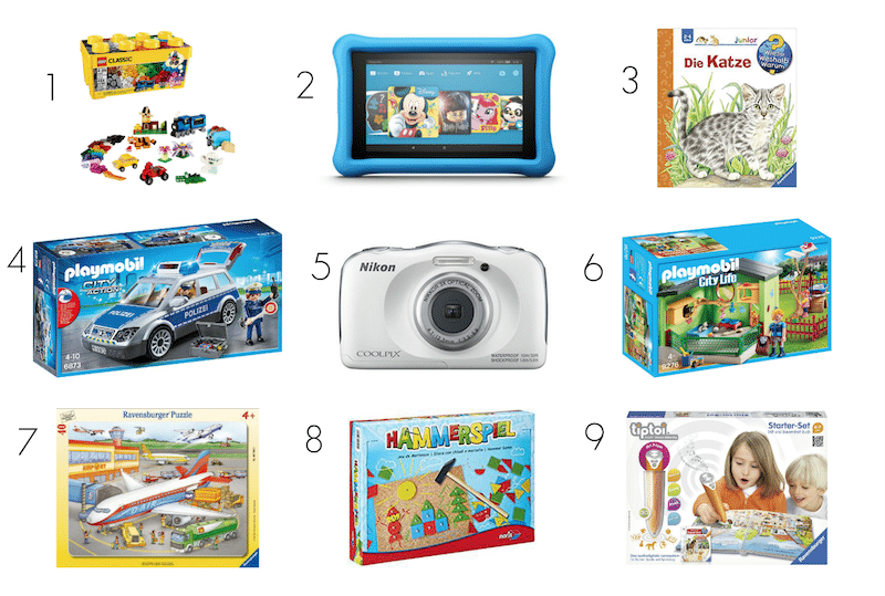 Geschenke zum vierten Geburtstag für Mädchen und Jungs | Mit dabei sind Puzzles, Playmobil, Lego, eine eigene Kamera und ein Tablet. | Mehr Infos auf Mamaskind.de