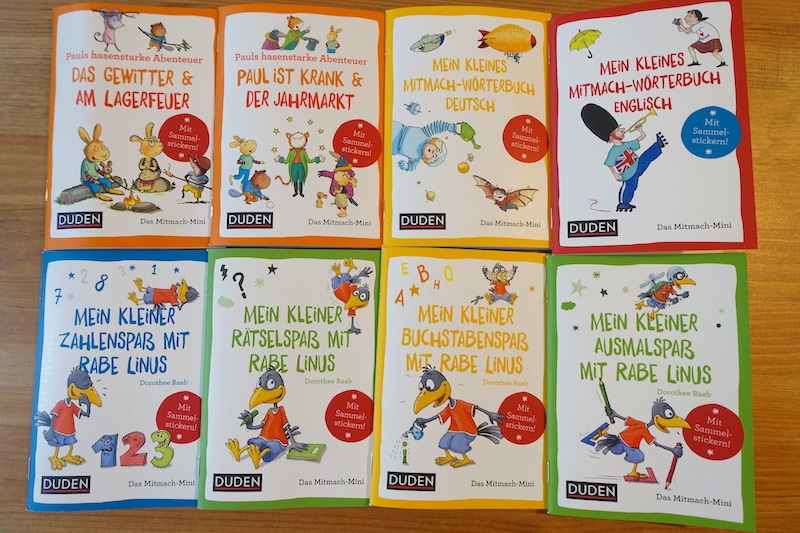Acht Bände auf einen Blick: Duden Minis für Grundschüler | Mehr Infos auf Mamaskind.de