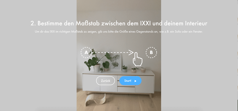 Ich bestimmte im Online-Tool von IXXI den Maßstab zwischen Collage und meinem Sideboard im Wohnzimmer. | Mehr Infos auf Mamaskind.de