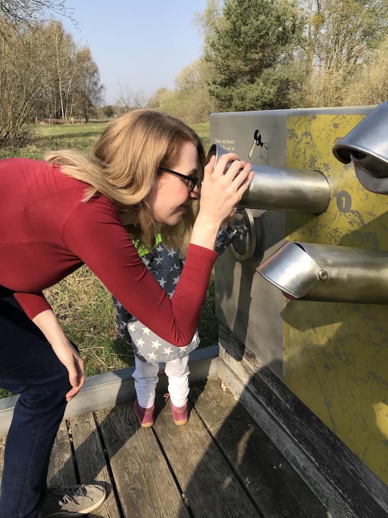 Wir betrachten die informativen Stationen für Kinder und Erwachsene. | Mehr zum Naturpark Nuthe-Nieplitz auf Mamaskind.de
