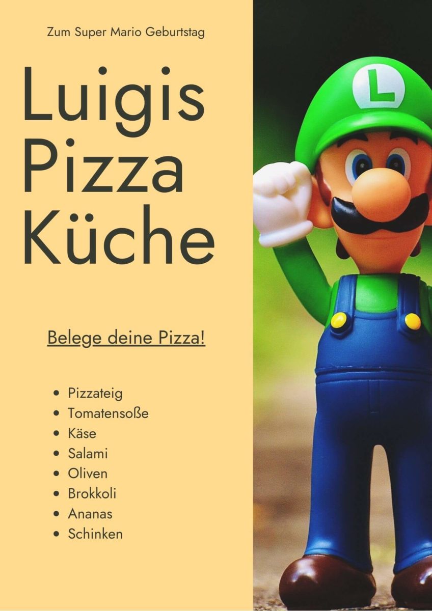 Luigis Pizza-Küche - bunte Speisekarte für die kleinen Gäste - Mamaskind.de