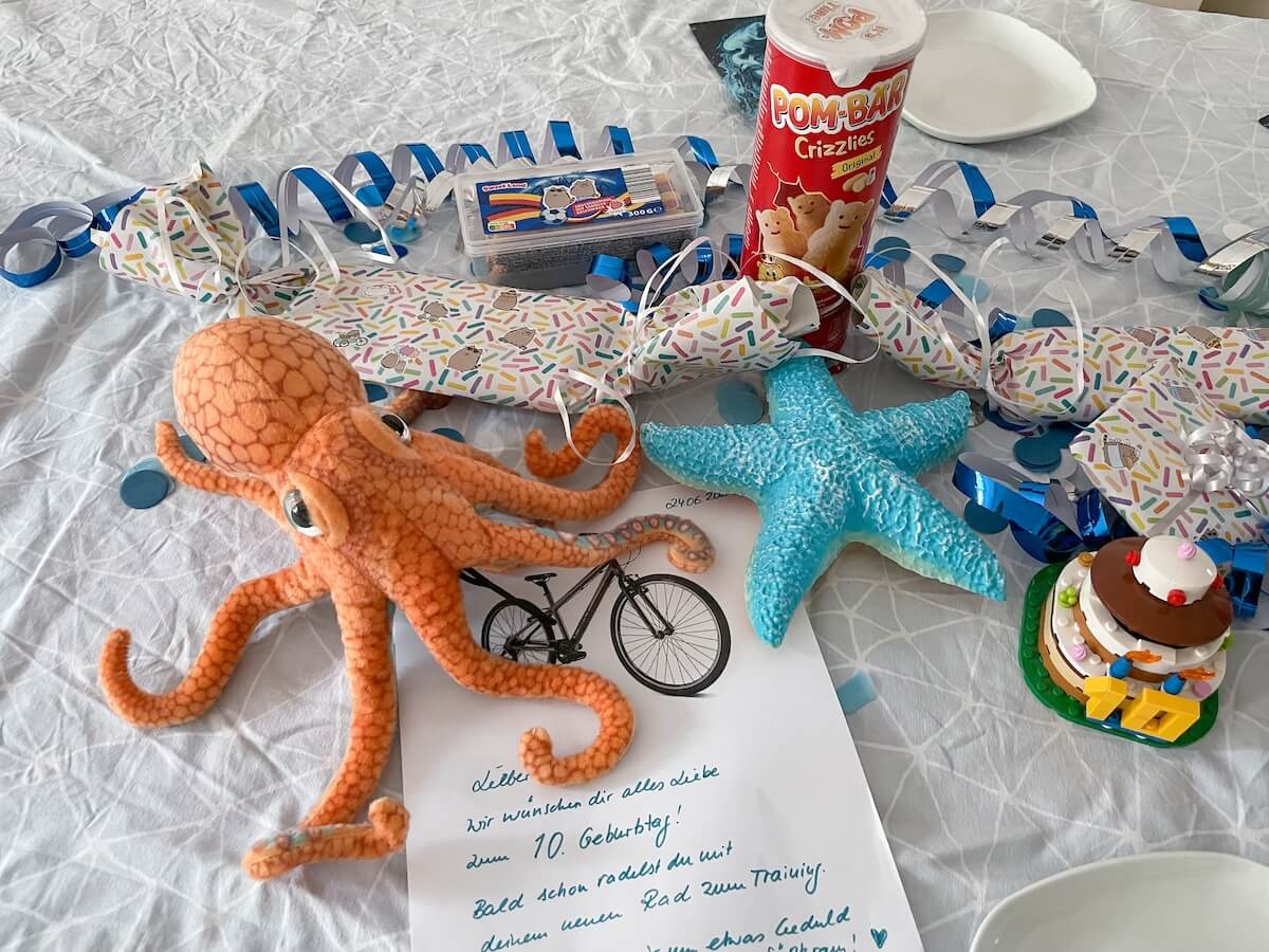 Das große Geschenk zum zehnten Geburtstag: ein neues Fahrrad von der ganzen Familie - bitte.kaufen