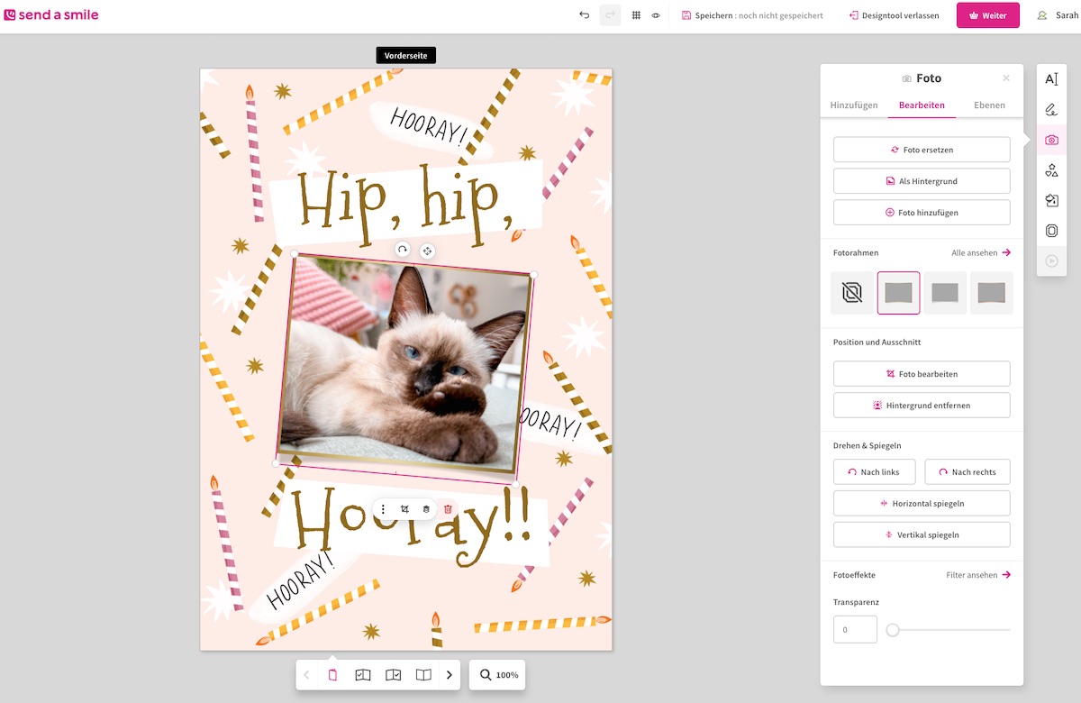 Foto bearbeiten ist einfach mit dem send a smile Editor - bitte.kaufen